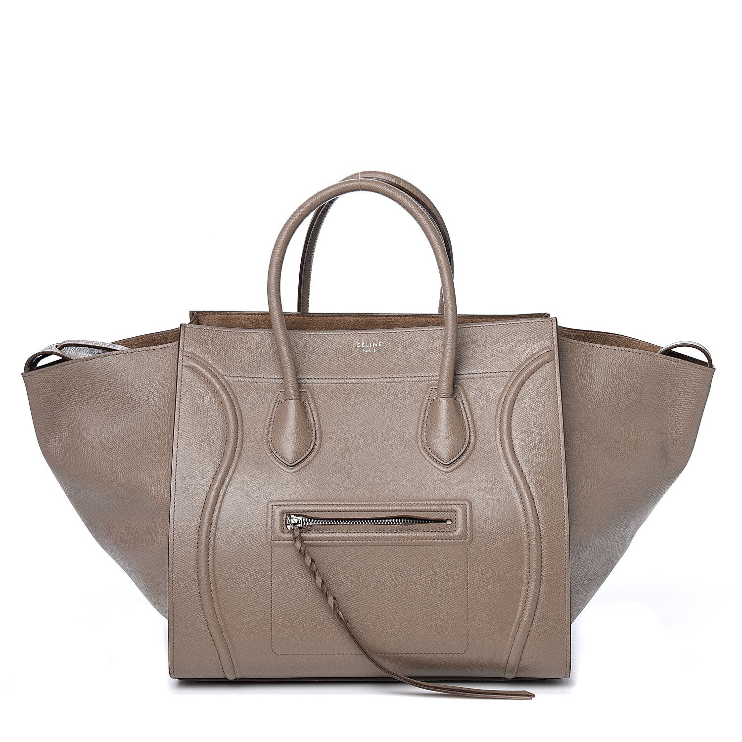 Celine Baby Grained Calfskin Medium Phantom Luggage Taupe 1 of 10