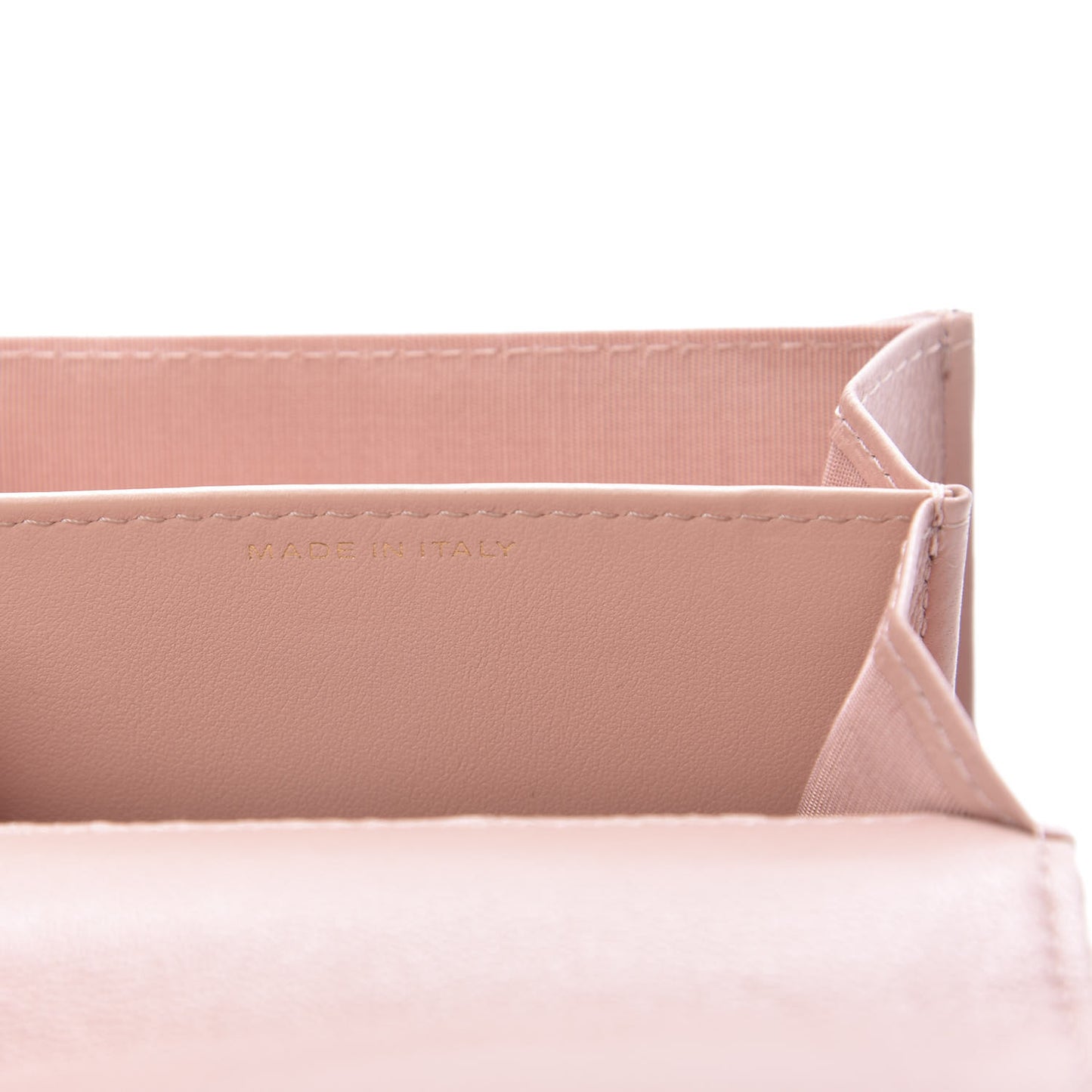Shiny Goatskin Quilted 19 Flap Card Holder Wallet Pink