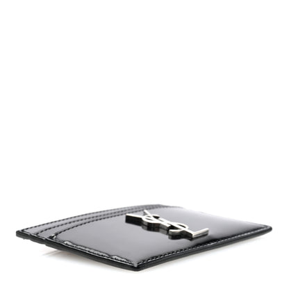 Saint Laurent Patent Calfskin Monogram Credit Card Case Black 4 of 8