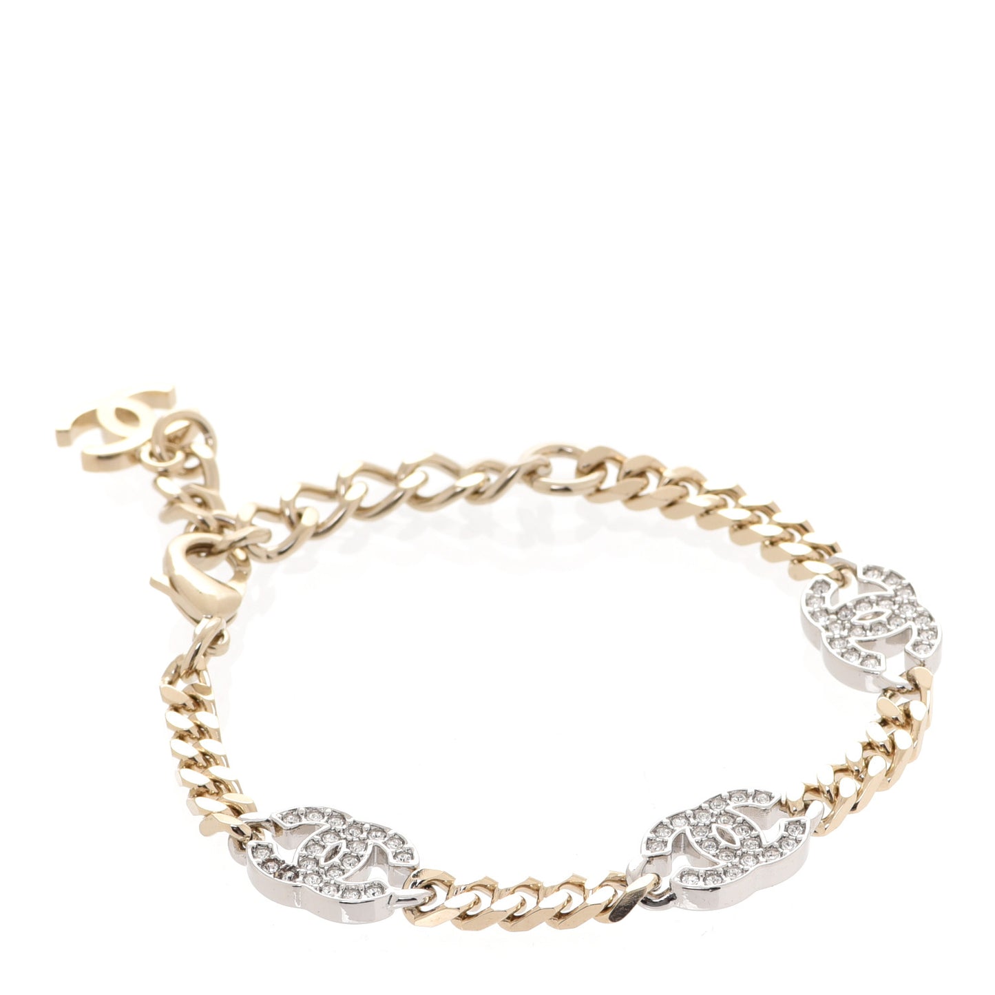 Crystal CC Chain Bracelet Gold Silver