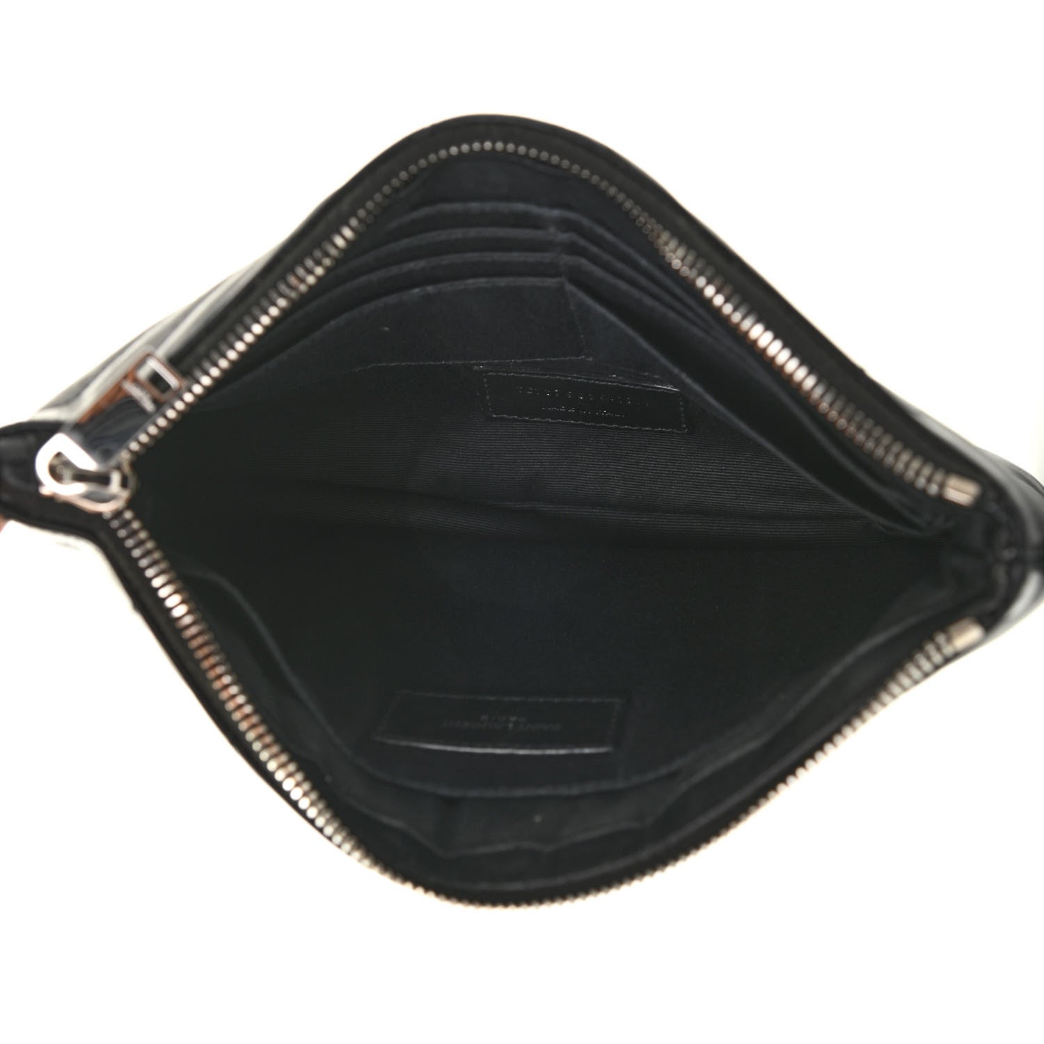 Saint Laurent Calfskin Matelasse Chevron Monogram A5 Wristlet Black 6 of 15