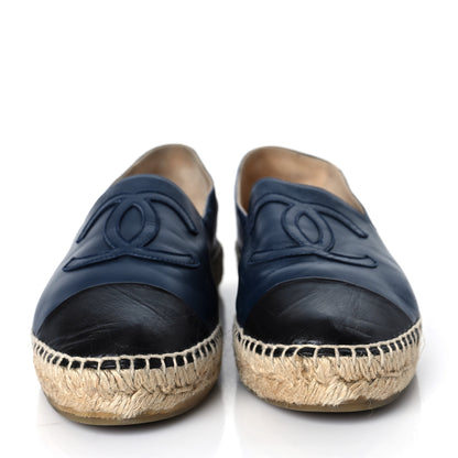Chanel Lambskin CC Espadrilles 41 Navy Black 4 of 9