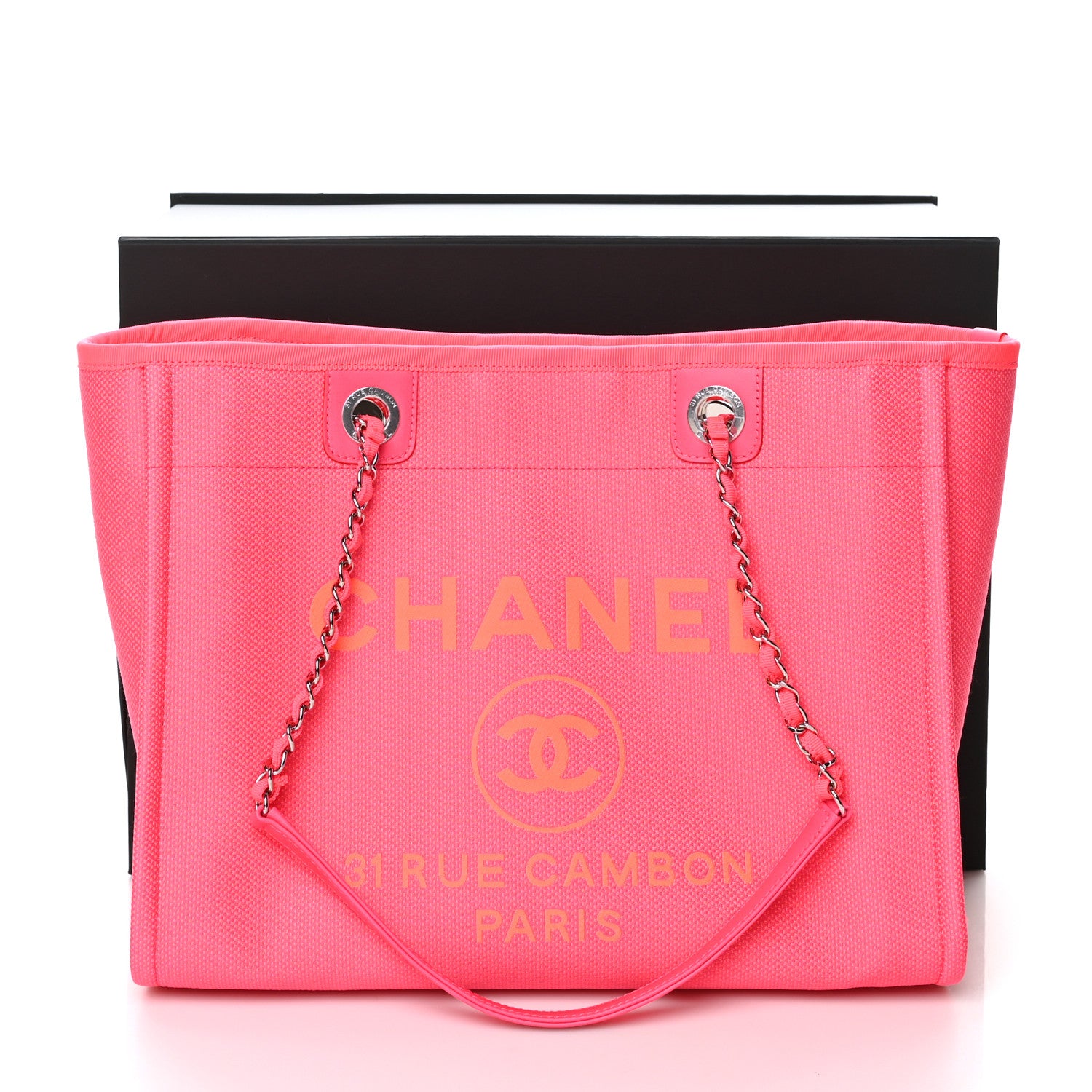 Chanel Mixed Fibers Small Deauville Tote Pink Orange 10 of 10