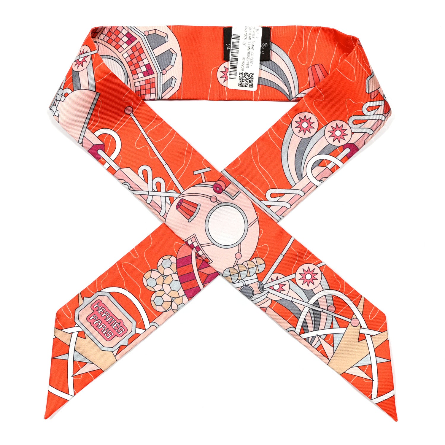 Hermes Silk Odyssey Twilly Vermillon Rose 1 of 4