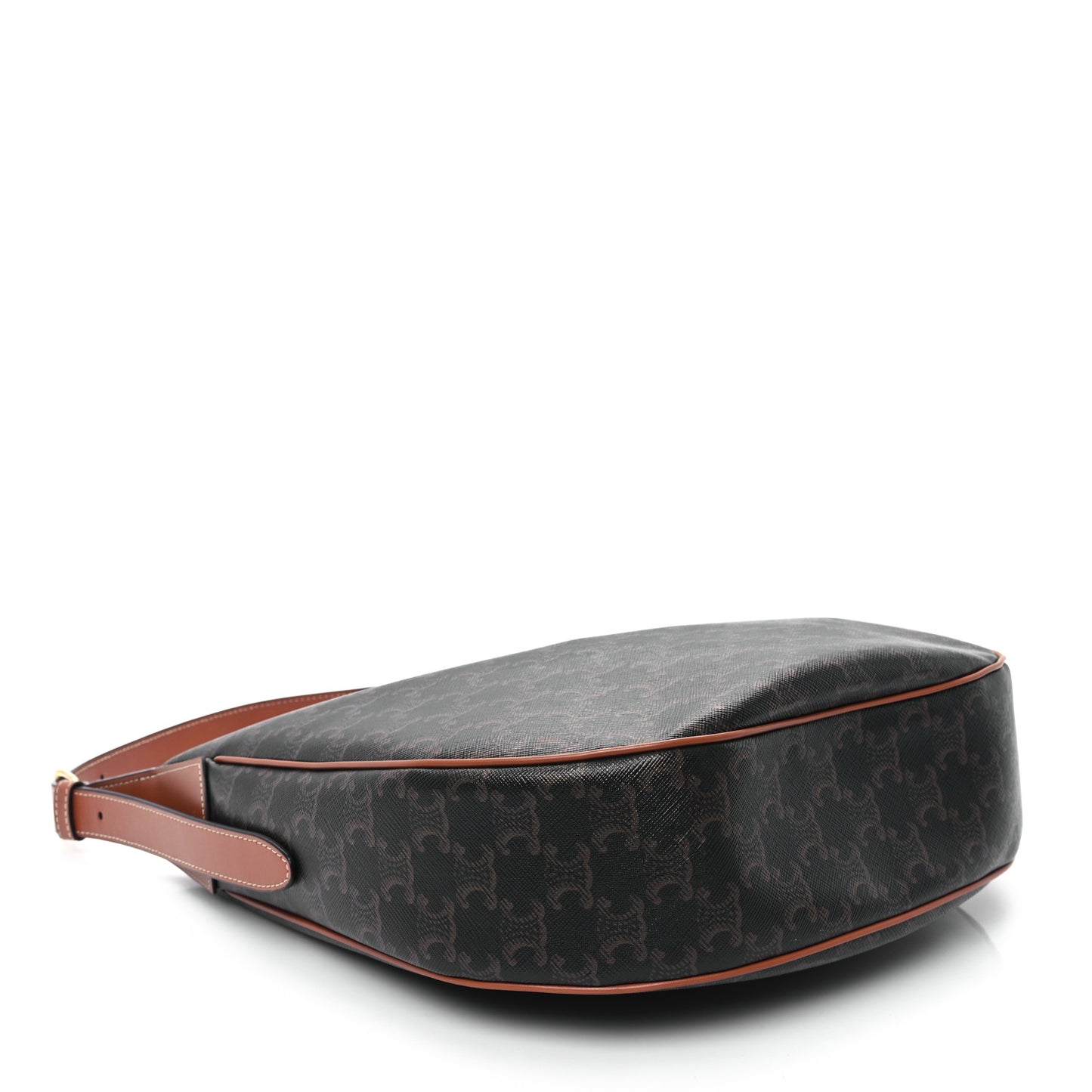 Calfskin Triomphe Canvas Heloise Shoulder Bag Tan