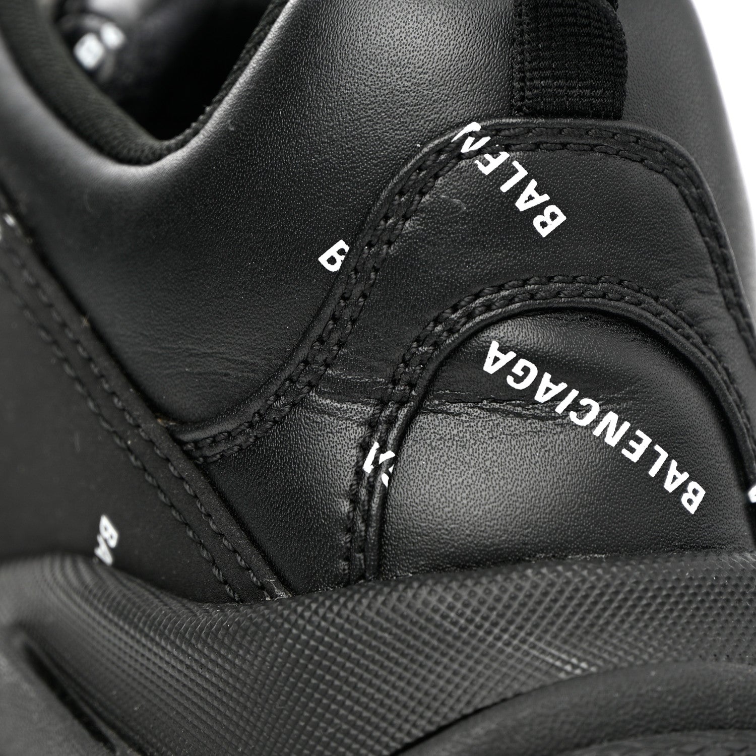 Balenciaga Technical Fabric Allover Logo Mens Triple S Sneakers 41 Black White 9 of 14