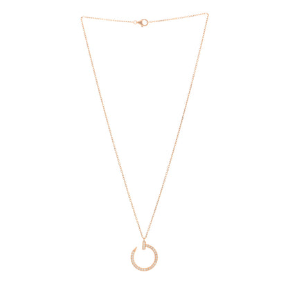 Cartier 18K Pink Gold Diamond Juste Un Clou Paved Pendant Necklace 3 of 4