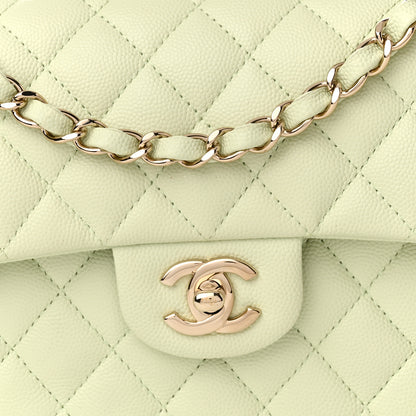 Chanel Caviar Quilted Small Double Flap Light Green 8 of 10