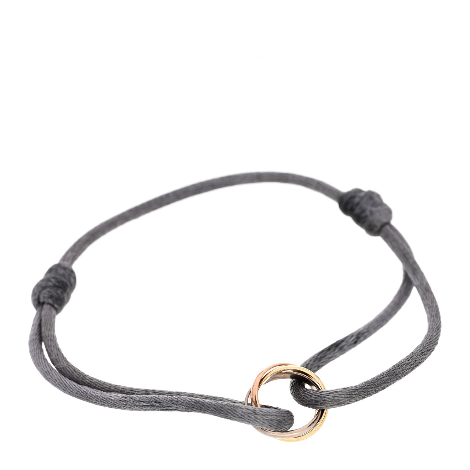 Cartier 18K Pink Yellow White Gold Trinity Adjustable Cord Bracelet Gray 1 of 3