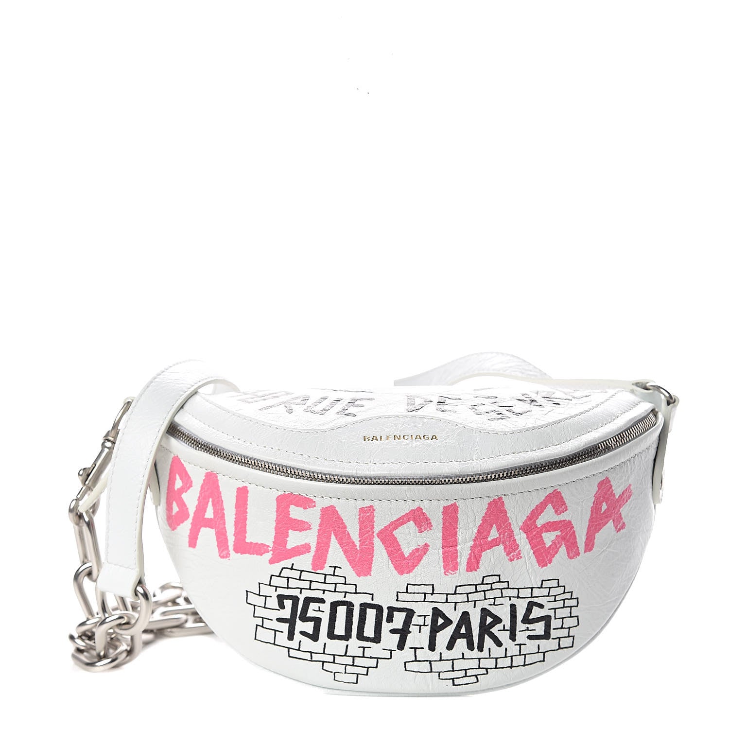 Balenciaga Agneau Arena Graffiti All Over XXS Souvenir Belt Bag White Multicolor 2 of 13