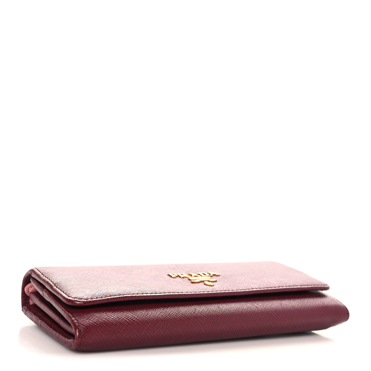 Prada Saffiano Metal Continental Flap Wallet Cerise Petal 5 of 9