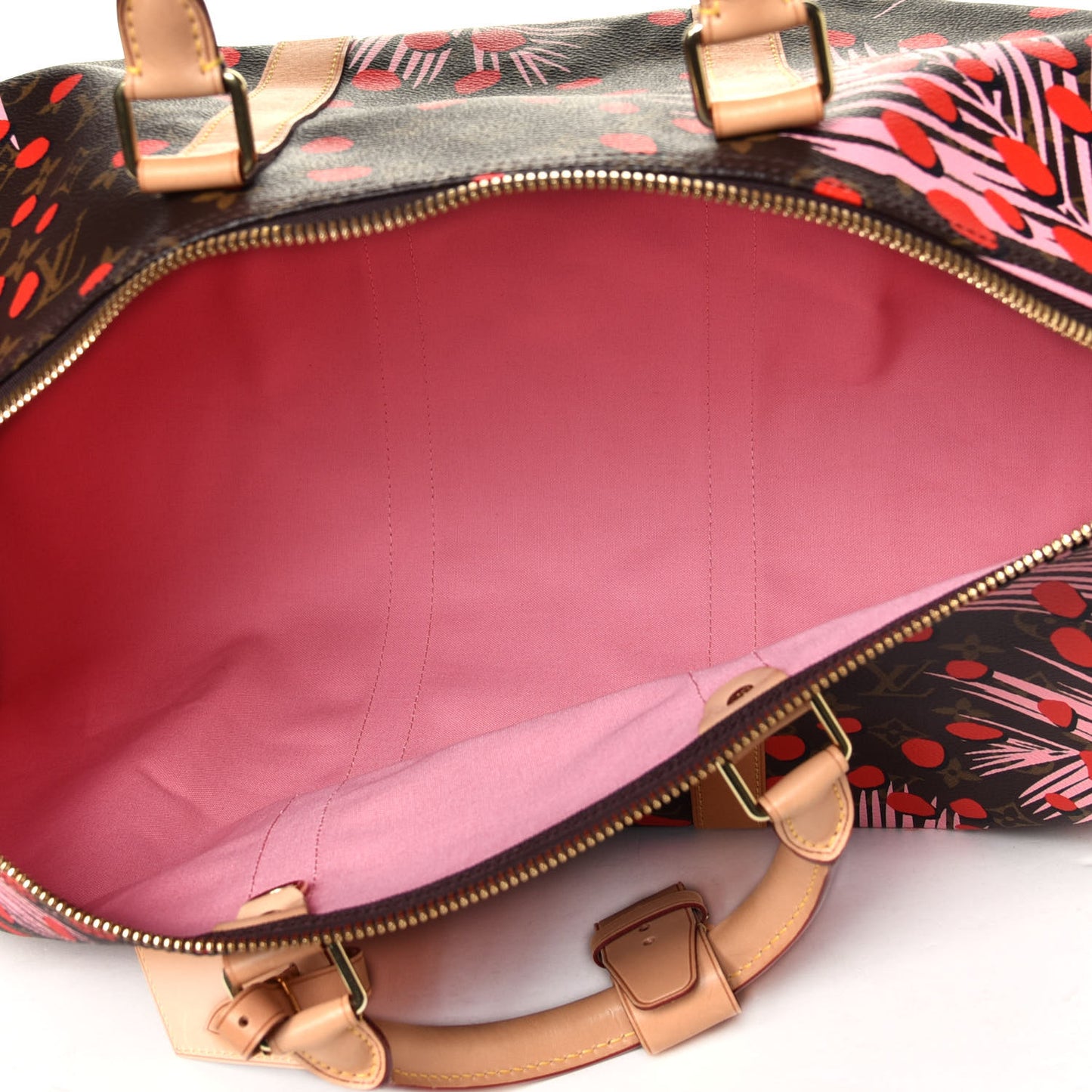 Monogram Jungle Dots Keepall Bandouliere 50 Sugar Pink Poppy