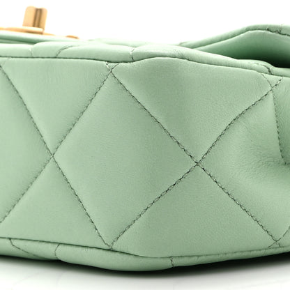 Chanel Lambskin Quilted Pearl Small Flap Light Green 10 of 11