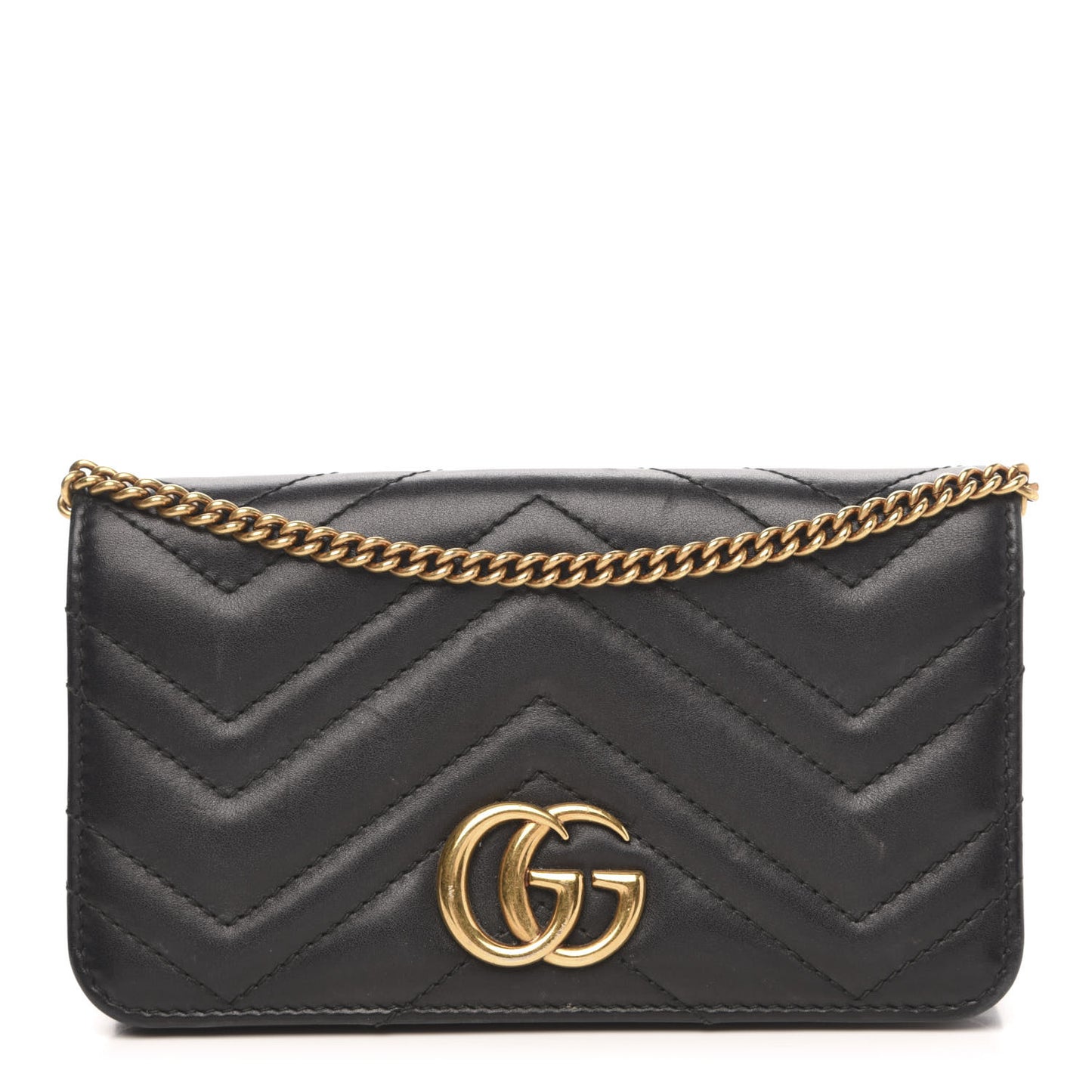 Calfskin Matelasse GG Marmont Mini Bag Black
