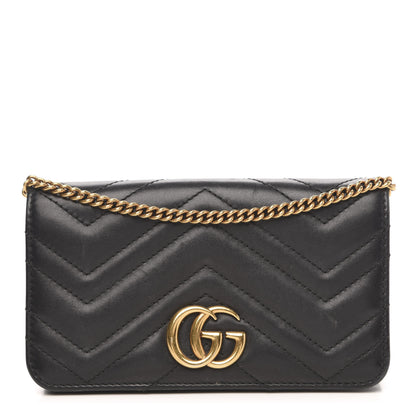 Gucci Calfskin Matelasse GG Marmont Mini Bag Black 1 of 13