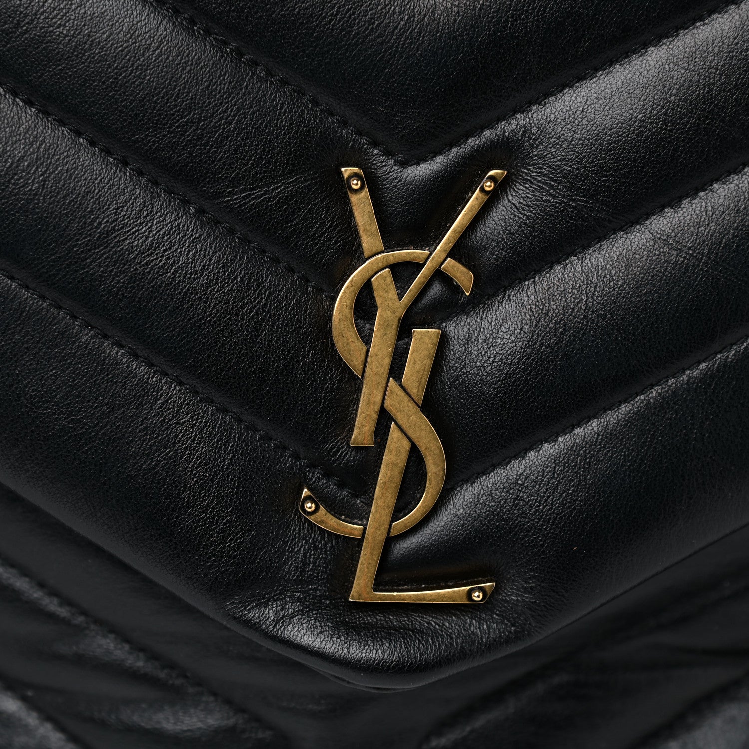 Saint Laurent Calfskin Y Quilted Monogram Large Loulou Chain Satchel Black 22 of 23