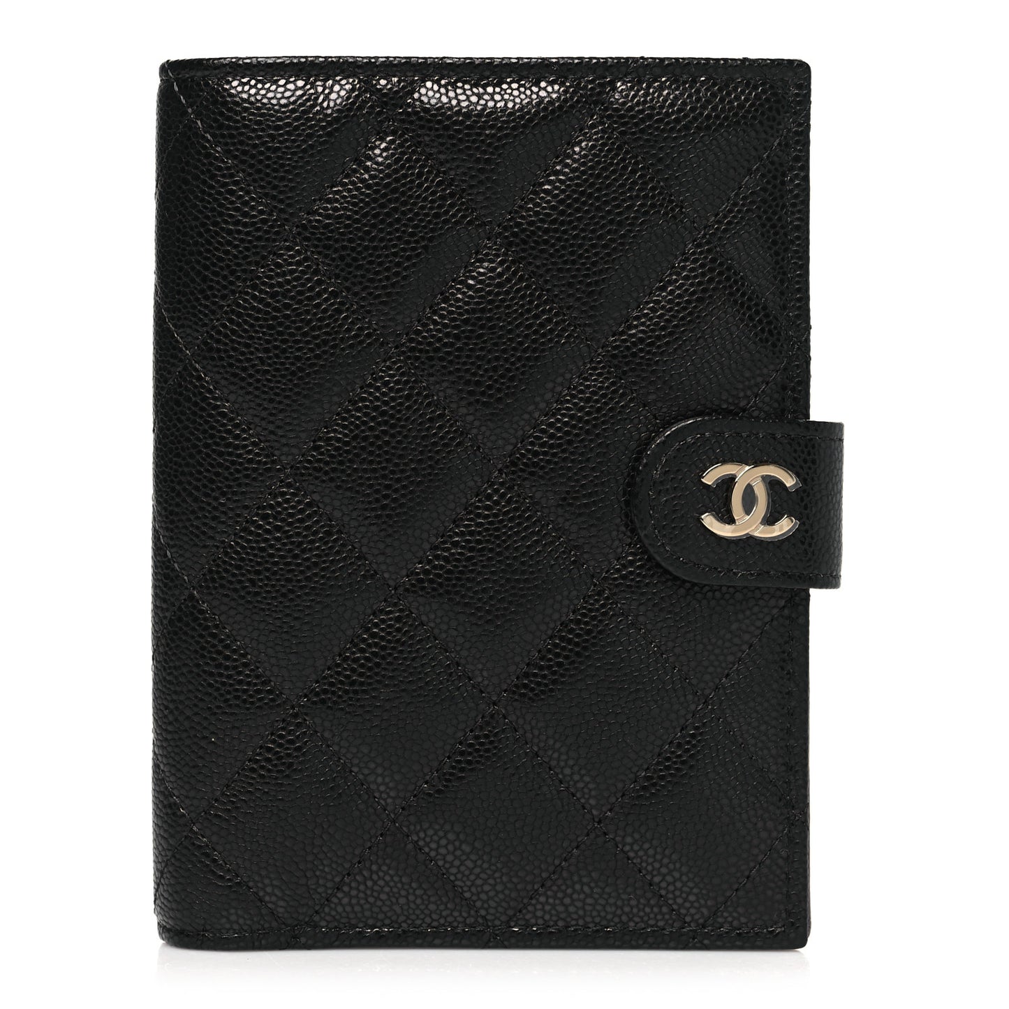 Caviar Quilted Passport Holder Black