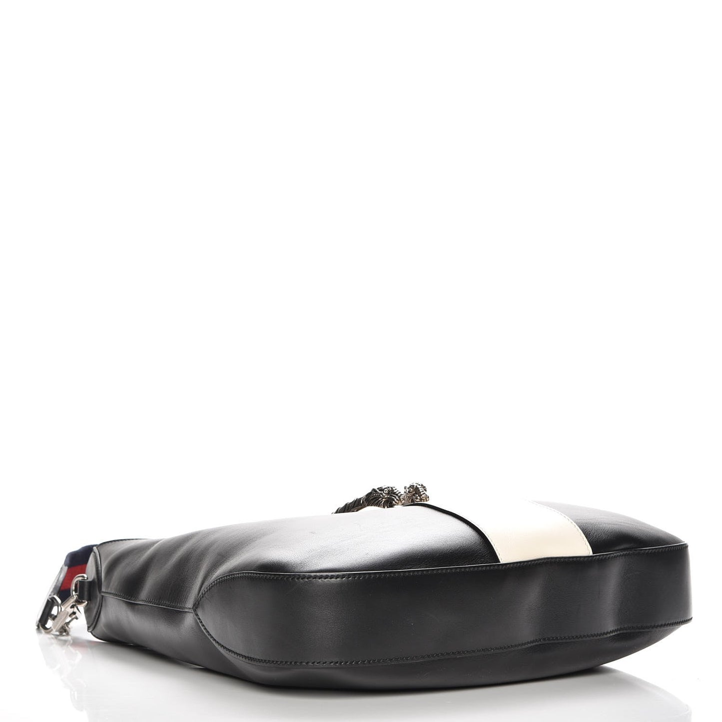 Calfskin Web Medium Dionysus Hobo Black White