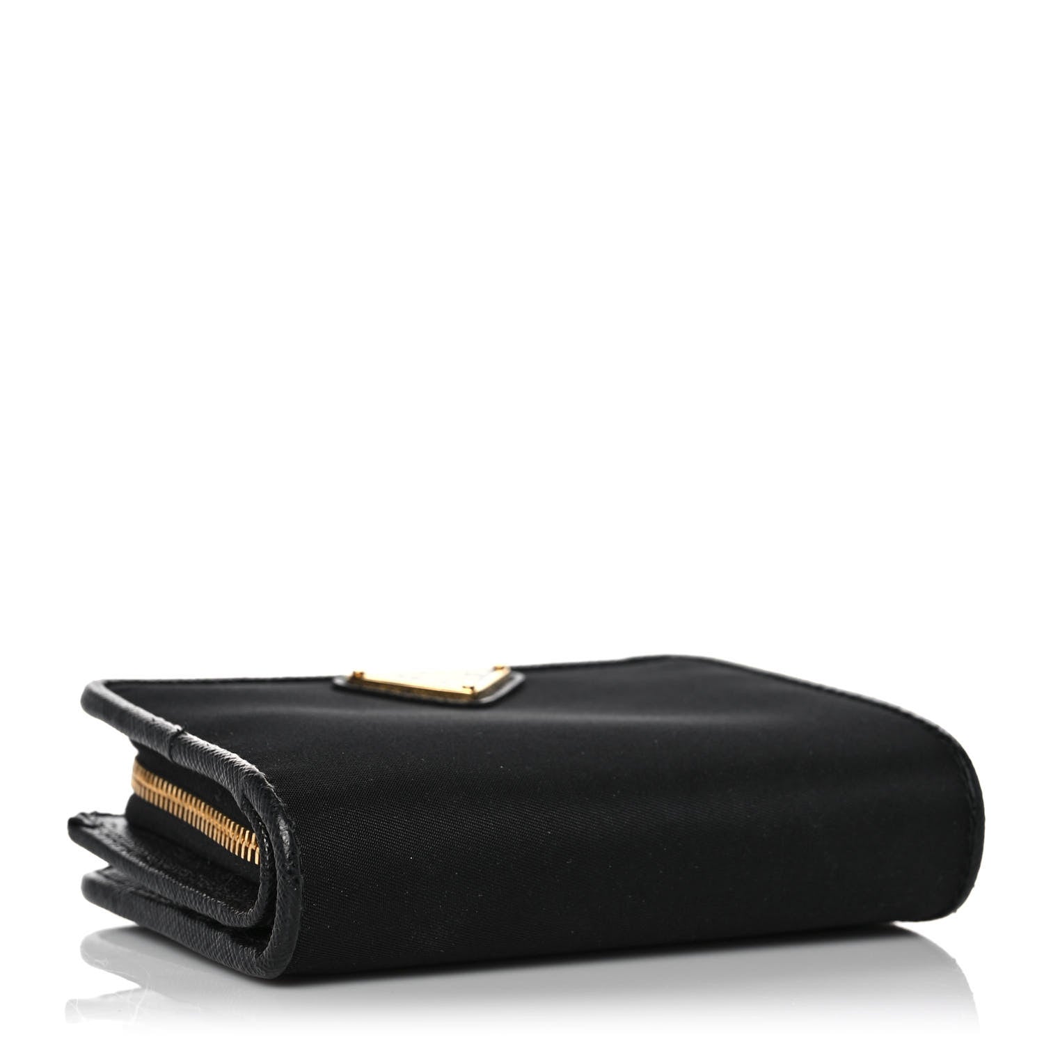 Prada Nylon Saffiano Metal Compact Wallet Black 4 of 10