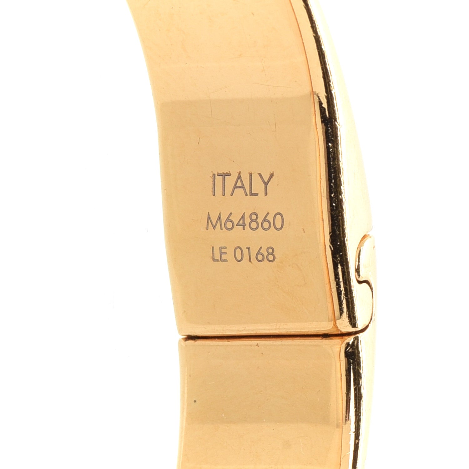 Louis Vuitton Brass Crystal Monogram Nanogram Strass Cuff S Gold 4 of 5