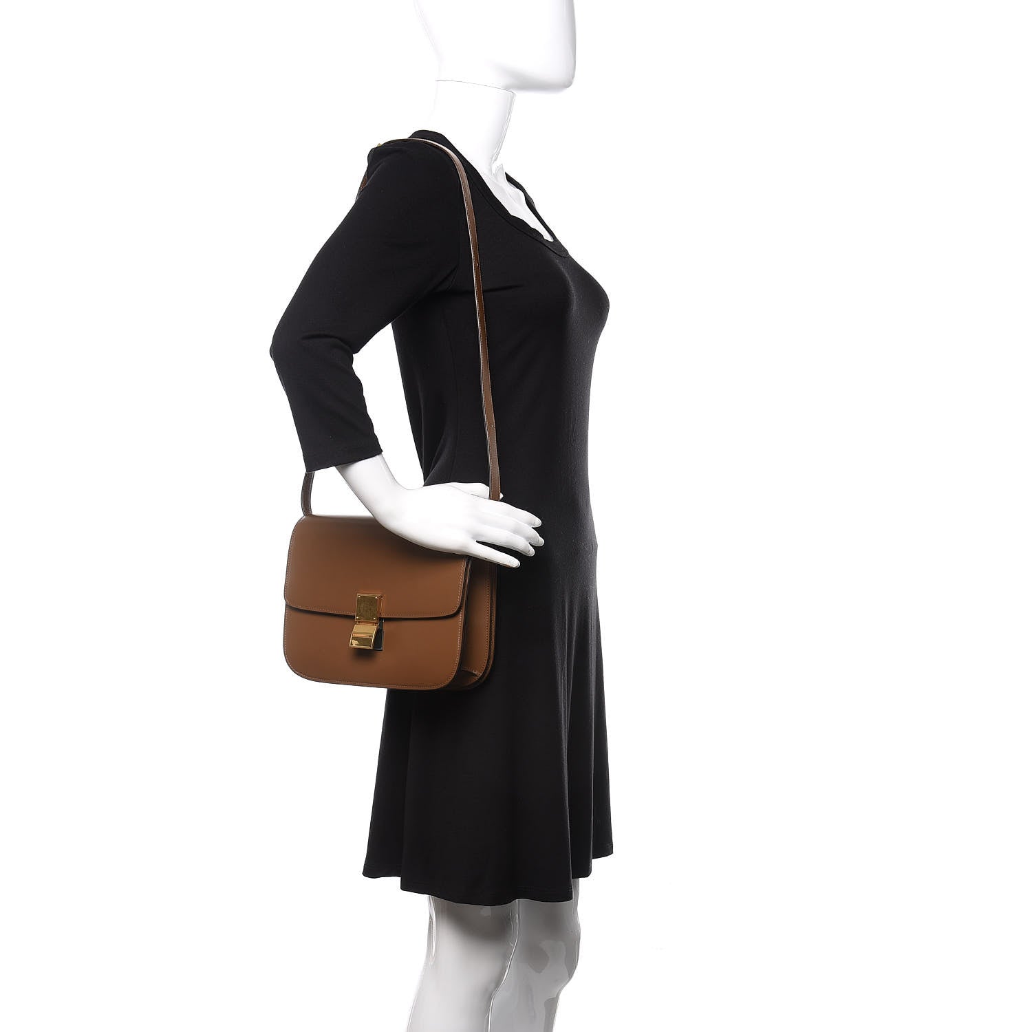 Celine Box Calfskin Medium Classic Box Flap Bag Camel 2 of 10