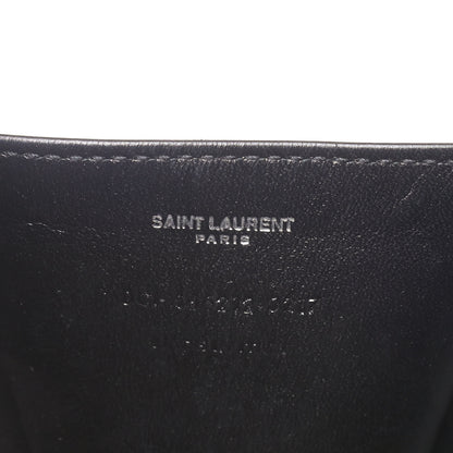 Saint Laurent Calfskin Crocodile Embossed Monogram Love Box Bag Black 6 of 8