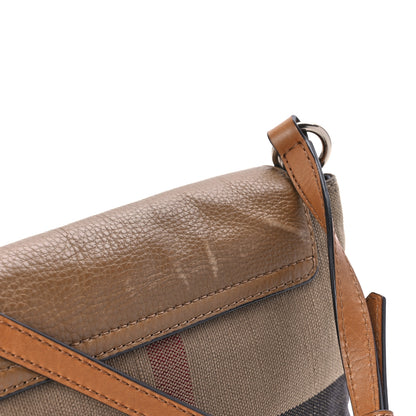 Burberry Mega Check Grainy Calfskin Small Gowan Messenger Bag Saddle Brown 23 of 24
