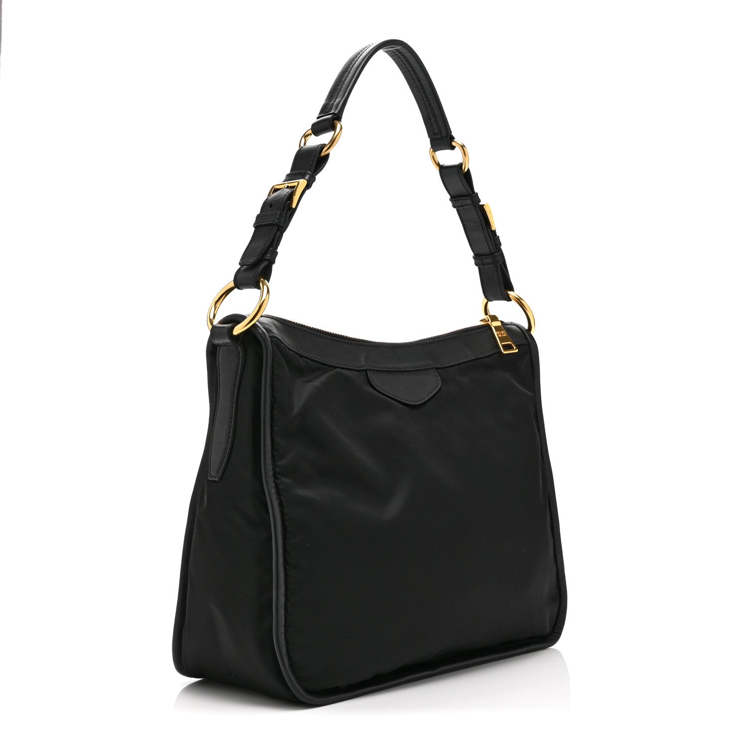 Prada Tessuto Nylon Zip Hobo Black 3 of 10