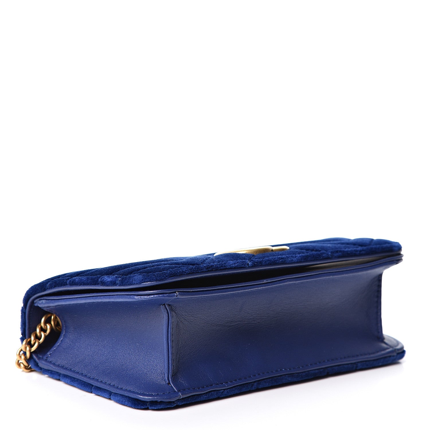 Gucci Velvet Matelasse GG Marmont Mini Bag Cobalt Blue 3 of 8