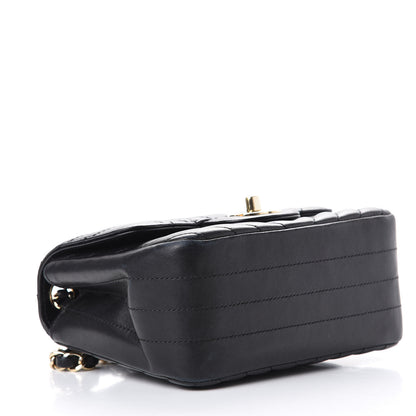 Chanel Lambskin Chevron Quilted Mini Square Flap Black 4 of 15
