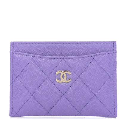 Chanel Caviar Quilted Card Holder Purple 1 of 8