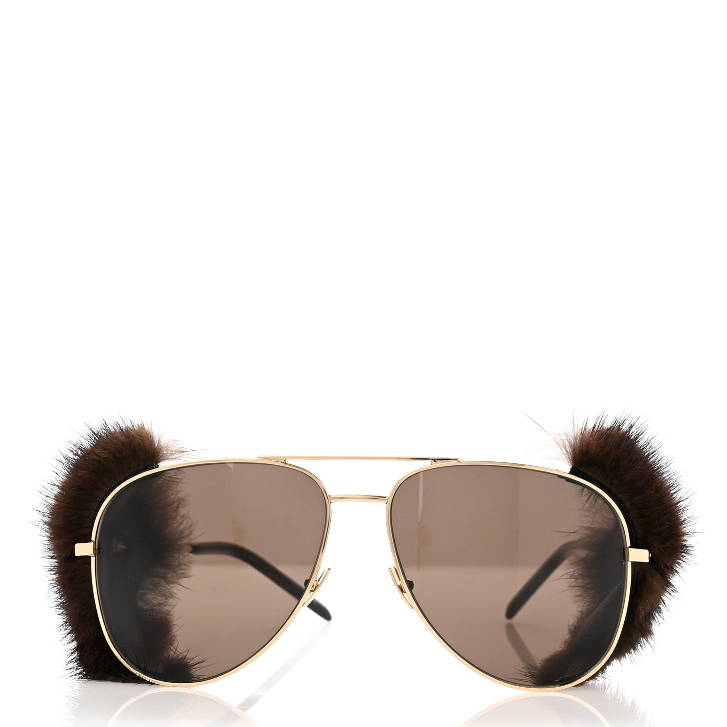 Mink Fur Classic 11 Shields Sunglasses Gold