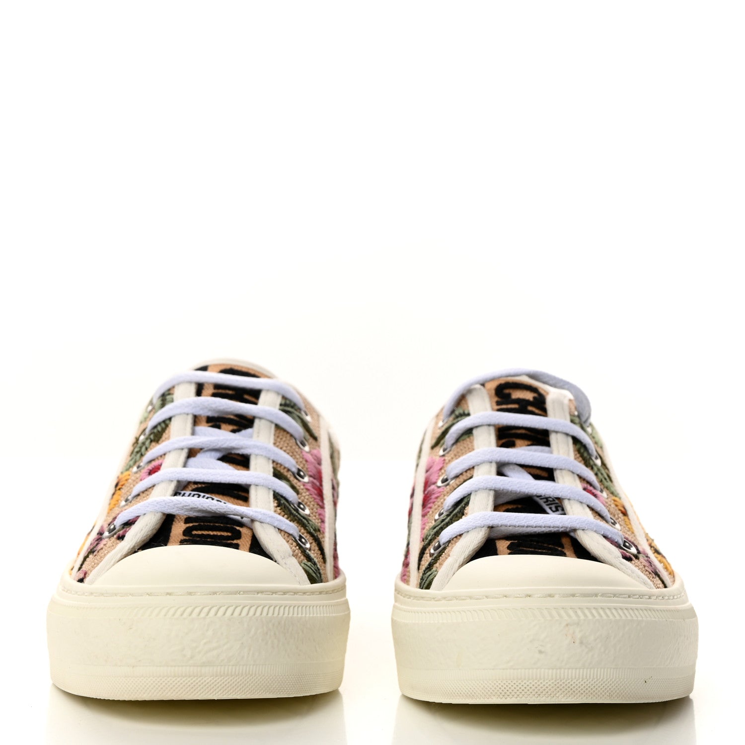 Christian Dior Canvas Rosa Mutabilis Embroidered Womens Walk'N'Dior Low Top Sneakers 37 Multicolor 2 of 8