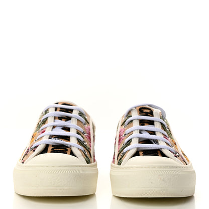 Christian Dior Canvas Rosa Mutabilis Embroidered Womens Walk'N'Dior Low Top Sneakers 37 Multicolor 2 of 8