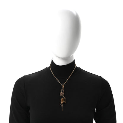 Louis Vuitton Metal Mini Boite Chapeau Pendant Necklace Gold 2 of 6