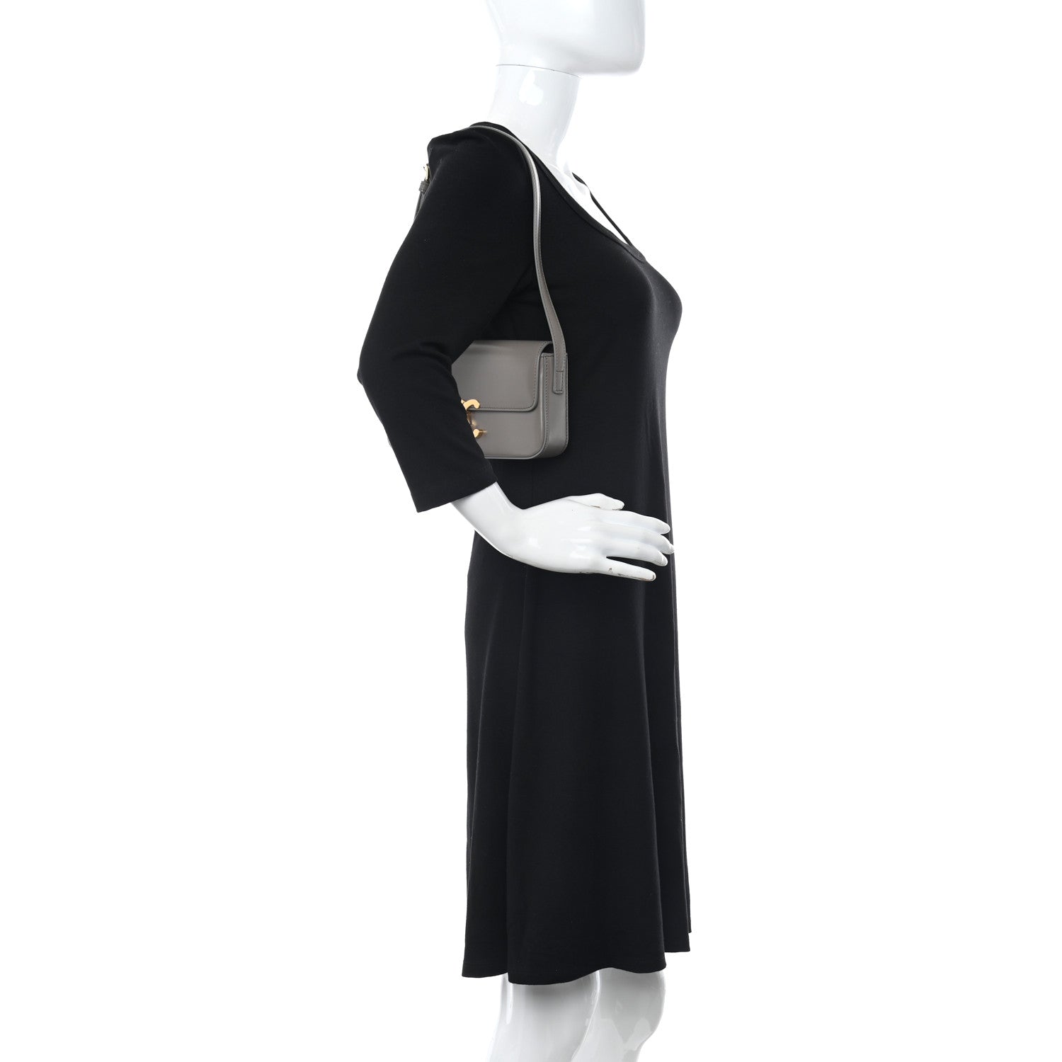 Celine Natural Calfskin Triomphe Shoulder Bag Pebble 2 of 10