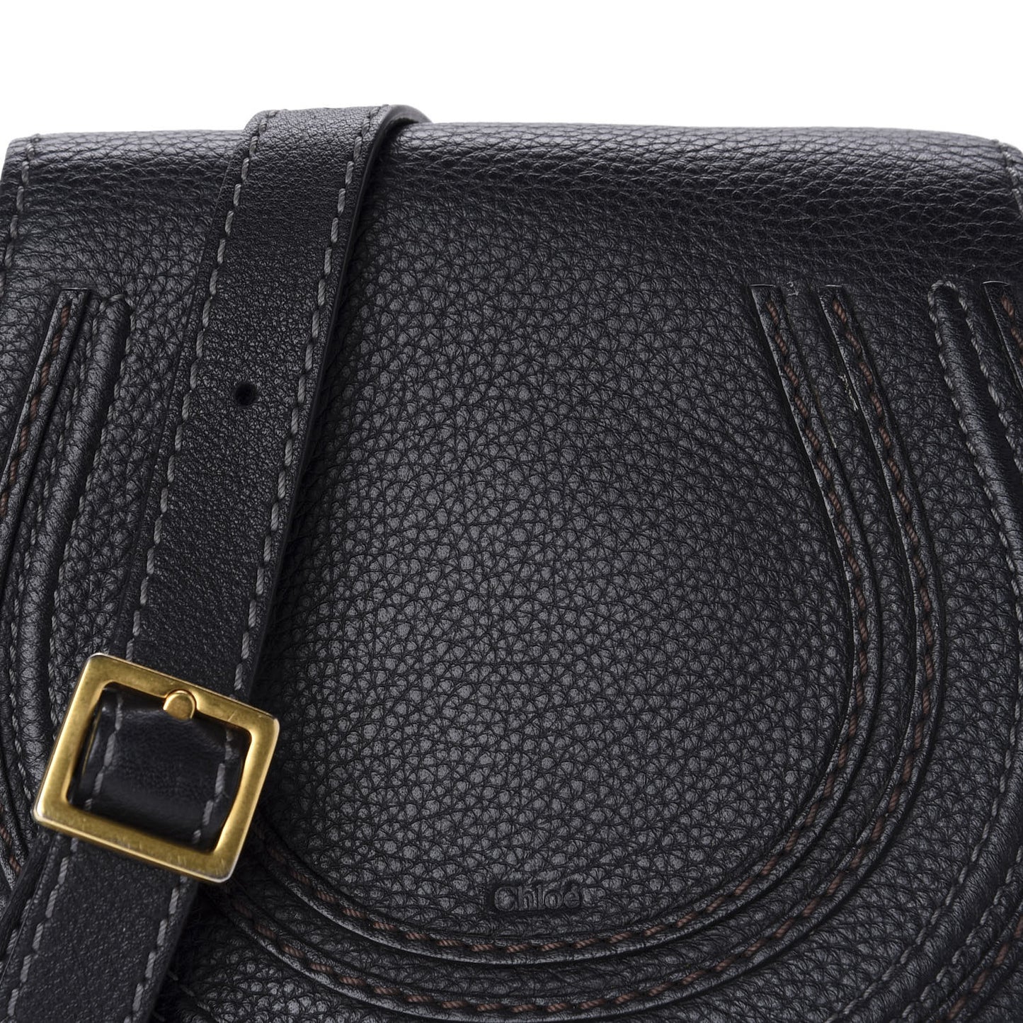 Calfskin Mini Marcie Round Crossbody Bag Black