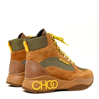 Jimmy Choo Calfskin Technical Mesh Suede Crosta Boot 39 Yellow 4 of 15