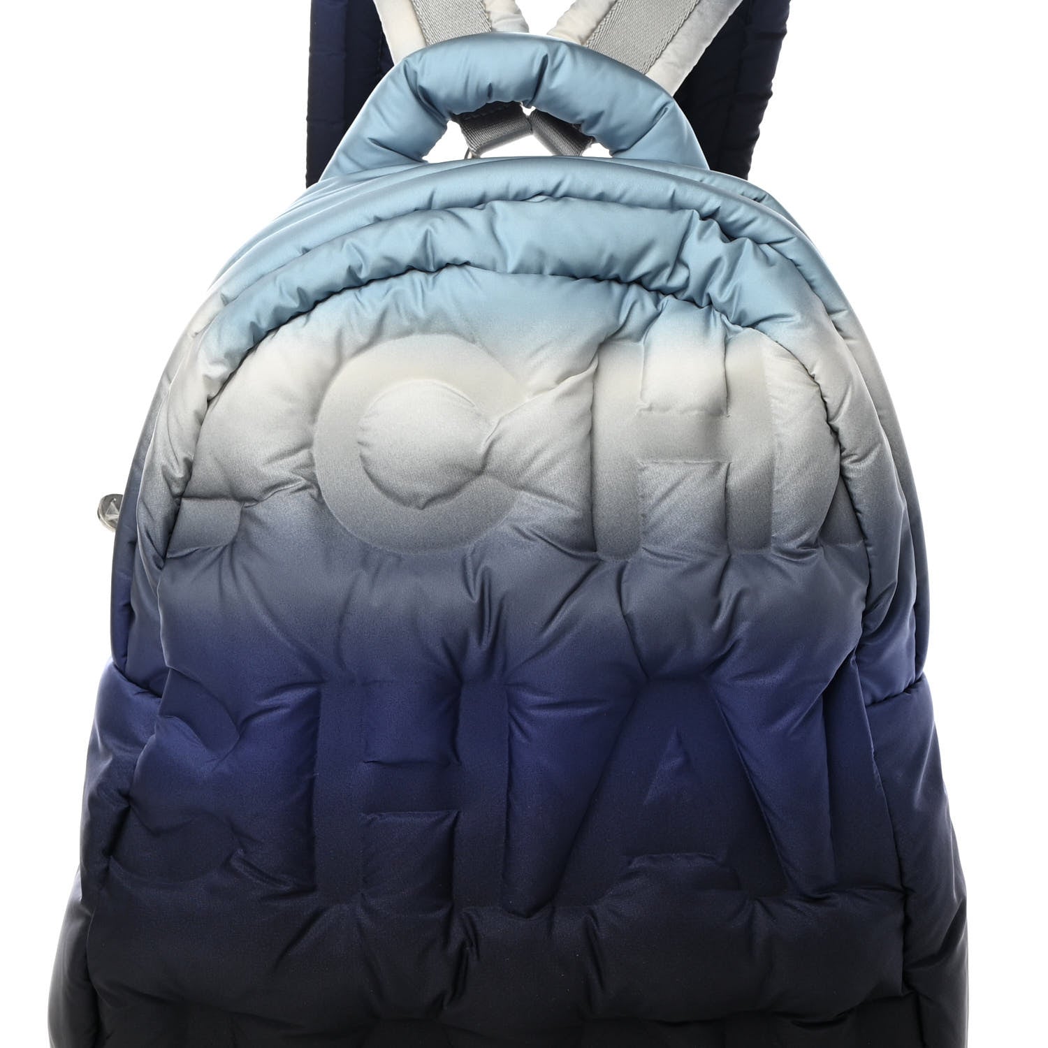 Chanel Nylon Embossed Small Doudoune Backpack Black Blue White 7 of 10