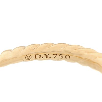 David Yurman 18K Yellow Gold Diamond 4.5mm Stax Single Row Chain Link Ring 53 6.5 4 of 4