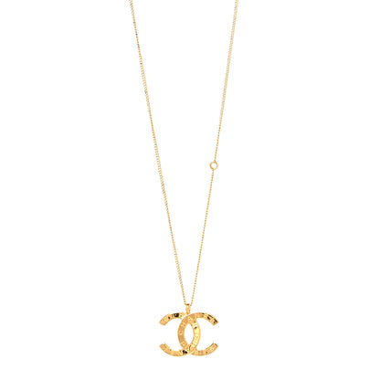 Chanel Metal CC Paris Button Necklace Gold 1 of 5