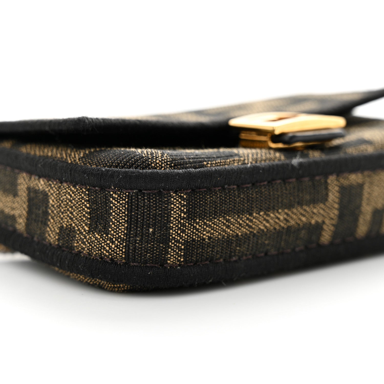 Fendi Fabric Jacquard FF 1974 Nano Baguette Charm Tobacco Moro Black 8 of 10