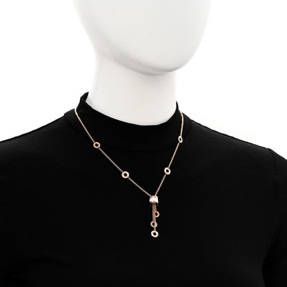 Bulgari 18K Rose Gold Diamond White Ceramic B.Zero1 Necklace 2 of 5