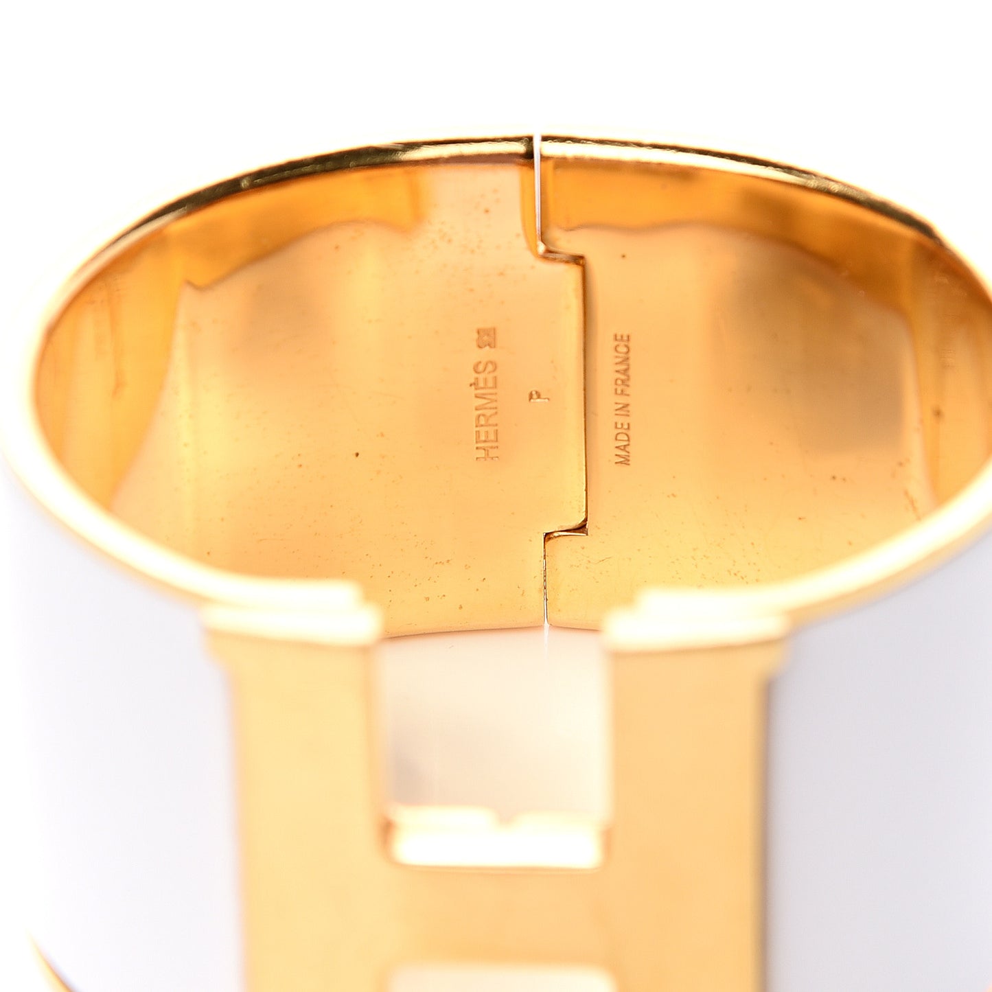 Enamel Extra Wide Clic Clac H Bracelet PM White