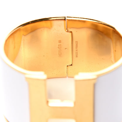 Hermes Enamel Extra Wide Clic Clac H Bracelet PM White 4 of 5