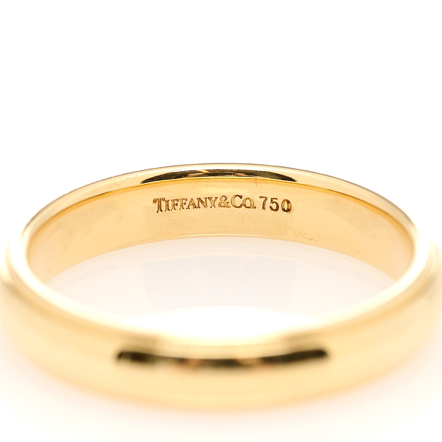 Tiffany 18K Yellow Gold 4mm Essential Double Milgrain Band Ring 57 8 4 of 4