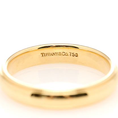 Tiffany 18K Yellow Gold 4mm Essential Double Milgrain Band Ring 57 8 4 of 4