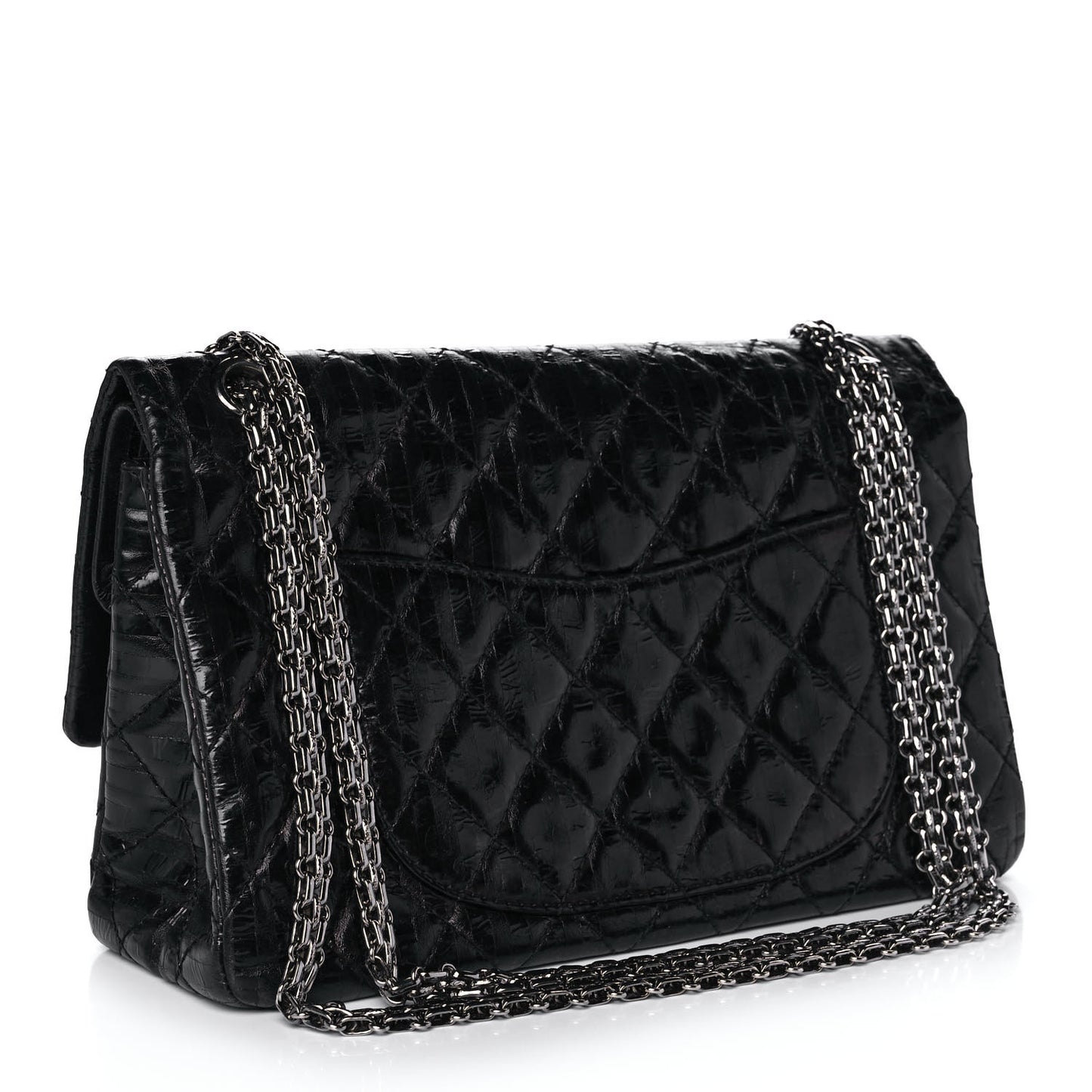 Metallic Calfskin Striped 2.55 Reissue 226 Flap Black