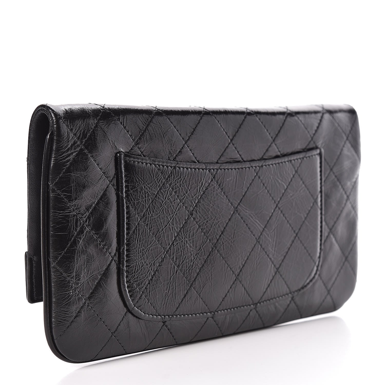 Chanel Shiny Crumpled Calfskin Small 31 Pouch Black 3 of 8
