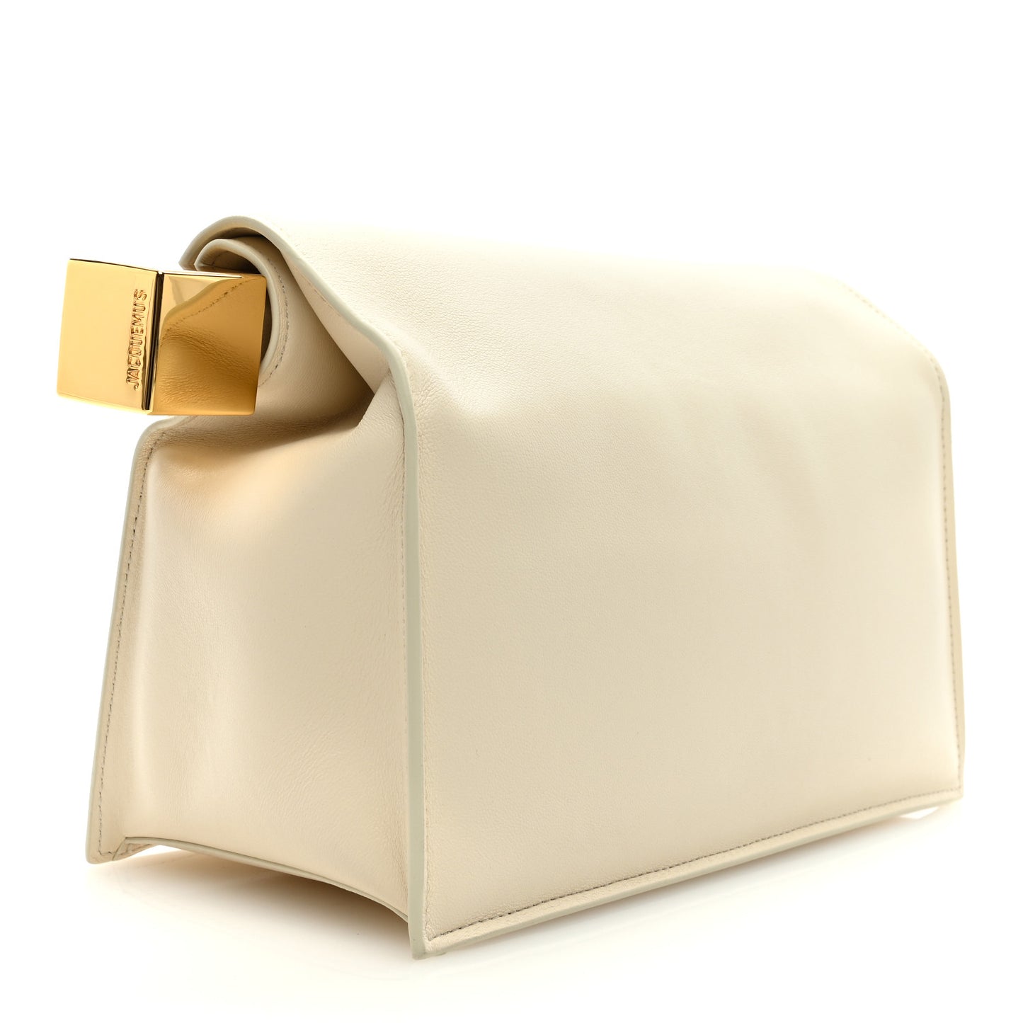 Smooth Calfskin La Pochette Rond Carre Light Ivory